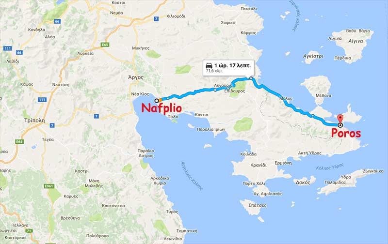 How to come from Nafplio